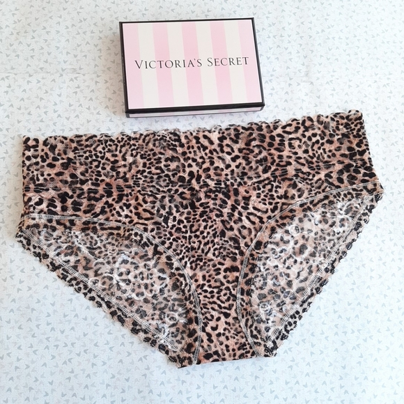 NEW Victoria's Secret VS Panty Lace Waist Hiphugger THE LACIE Leopard - Picture 2 of 9